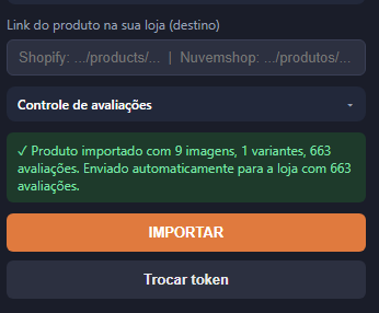 Exportação em 1 clique na extensão REVYX — etapa 2